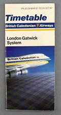 BRITISH CALEDONIAN AIRWAYS AIRLINE TIMETABLE LONDON GATWICK SUMMER 1987 BCAL picture