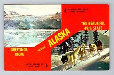 Alaska, AK-Alaska, Scenic Greetings, Dog Sledding Antique, Vintage Postcard picture