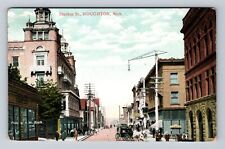 Houghton MI-Michigan, Shelden Street, Antique, Souvenir, Vintage Postcard picture