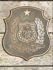 Nice Vintage Omega Upsilon Phi Bronze Plaque—Early Medical Fraternity picture