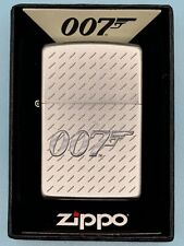 James Bond 007 Gun Logo Diamond Plate Chrome Zippo Lighter NEW In Box Rare picture