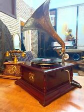 Vintage HMV Working Gramophone Player Phonograph Vinyl Recorder Wind up Replica picture