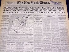 1940 MAY 30 NEW YORK TIMES - ALLIES ABANDON FLANDERS, FLOOD YSER AREA - NT 2747 picture
