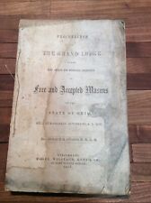 1857 Softcover Book Proceedings Of The Grandlodge F&A Masons Of Ohio INV-BA03 picture