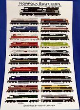 RARE Norfolk Southern 30th Anniversary Heritage Locomotives Poster picture