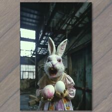 POSTCARD Rabbit Weird Creepy Vibe Easter Bunny Scary Mask Cult Strange Unusual picture