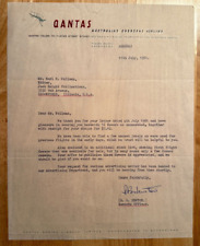 Qantas Airlines - 1961 Sydney, Australia vintage business letter picture