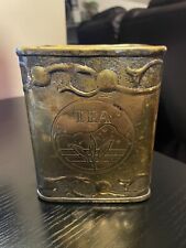 Very Rare Vintage Solid brass square tea container with lid (17-1800?) picture