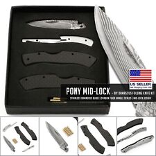 Pony Mid-Lock - DIY Damascus Folding Knife Kit - USA Design picture