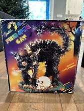 Vintage Fiber Optic Black Cat Halloween Decor Tested And Works picture