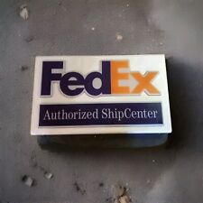 FedEx Sign Advertisements Authorized Ship Center Lighted Display  28”x19”x4”  picture