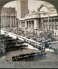 National Army Parade 1917 NY Antique Stereoview 3D Photo Card Antique  picture
