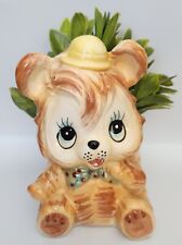 Vintage Hand Painted Ceramic Bear Planter/ Nusery Planter picture