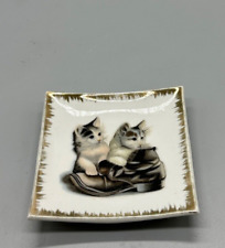 Vintage GC Made In Japan Trinket Dish Kitten Design 3.75
