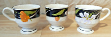 3x Sangostone Floral Memories Footed Ceramic Coffee Tea Cup Mug 3665 Sango picture