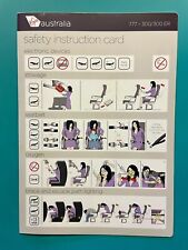 VIRGIN AUSTRALIA SAFETY CARD —777-300 picture
