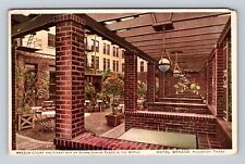 Houston TX-Texas, Hotel Brazos Courtyard, Advertising, Vintage Souvenir Postcard picture