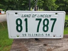  Vintage 1956  Illinois Land Of Lincoln  License Plate  # 81 - 787  picture