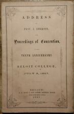1857 Address of Prof J. Emerson and Proceedings of Convention Beloit College WI picture