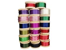 Belding Corticelli Button Hole Twist Thread Pure Silk Lot Of 20 Wood Spools picture