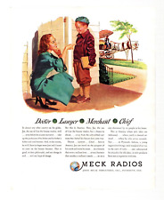 Vtg Print Ad 1946 Meck Radios Plymouth Indiana Doctor Lawyer Merchant Chief? picture