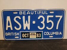 1983 British Columbia License Plate Tag Original. picture