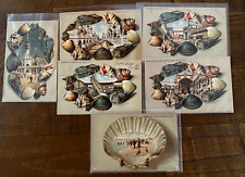 Lot of 6 Antique Souvenir Shells Seashell Border~Postcards~Coney Island, NY~k487 picture
