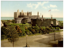England. Deal. Castle. Vintage photochrome by P.Z, photochrome Zurich photoch picture
