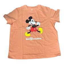 Disney Parks Walt Disney World Walking Mickey Mouse Orange T-Shirt S picture