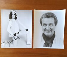 PAIR DIANA RIGG PATRICK MACNEE HAND SIGNED AUTOGRAPHED PHOTOS AVENGERS 8x10 B/W picture