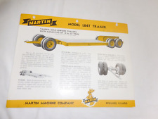 1948 MARTIN MODEL LB4T TANDEM AXLE LOW-BED TRAILER SALES BROCHURE picture