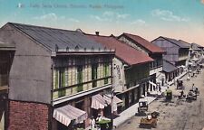 Postcard Philippines Manila Binondo Calle Santo Christo c.1920s Street Scene E38 picture