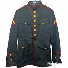 USMC US Marine Corps Dress Blues Jacket Garbadine Enlisted Mens 38S Gold Buttons picture