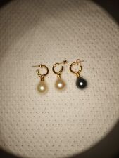 3 Vintage 14k Gold Plated Pearl MMA Princess Diana Venus Earring picture