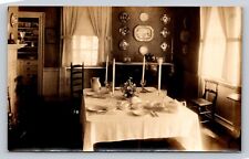 RPPC Interior House Dining Room Table Candles Antique Real Photo P176 picture