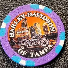 HD OF TAMPA (Purp/Teal Wide Print) FLORIDA ~ Harley Davidson Poker Chip (CLOSED) picture
