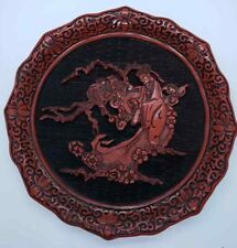 Touch The Five Perceptions of Weo Cho Collectible Plate Cinnabar No. 1 Ling Fu picture