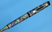 Cigar Double Twist Pen in Gold Finish and Unique Iridescent Paua Abalone Shell picture