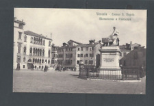 Post Card Ca 1908 Venice Italy Campo Angelo W/Monument to Paleocapa In Square picture