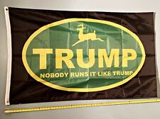 DONALD TRUMP FLAG  USA SELLER Farmers For Trump Black Poster Sign 3x5' picture