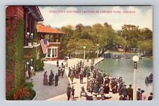 Chicago IL-Illinois, Lincoln Park Refectory and Boat Landing, Vintage Postcard picture