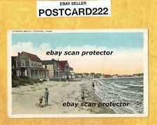 CT Clinton 1908-29 vintage postcard HOUSES & PEOPLE ON BEACH CONNECTICUT picture