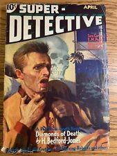 1934 Rare #2 Super Detective Stories pulp magazine skull cover H Bedford Jones picture