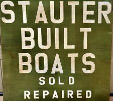 Unusual Vintage Rustic Metal Stauter Built Boats Sold Repaired Sign picture