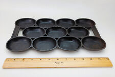 Vintage Cast Iron Gem Pan No. 8 Unmarked 11 Cup Corn Bread Pan picture