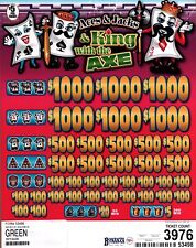 5 Window Pull Tab Tickets Game - Aces and Jacks & Kings with the Axe $5 picture