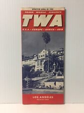 Vintage TWA Trans World Airlines Flight Schedules Timetables 1952 Los Angeles picture