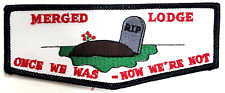 MERGED LODGE BSA BOY SCOUTS OF AMERICA ONCE WE WAS NOW NOW WE`RE NOT SPOOF FLAP picture
