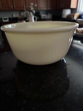Vintage Unmarked Custard Uranium Glass Mixing Bowl Dimpled Base 9.5” picture
