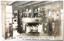 St. Augustine FL Postcard RPPC Photo The Fire Place The Oldest House Cline picture